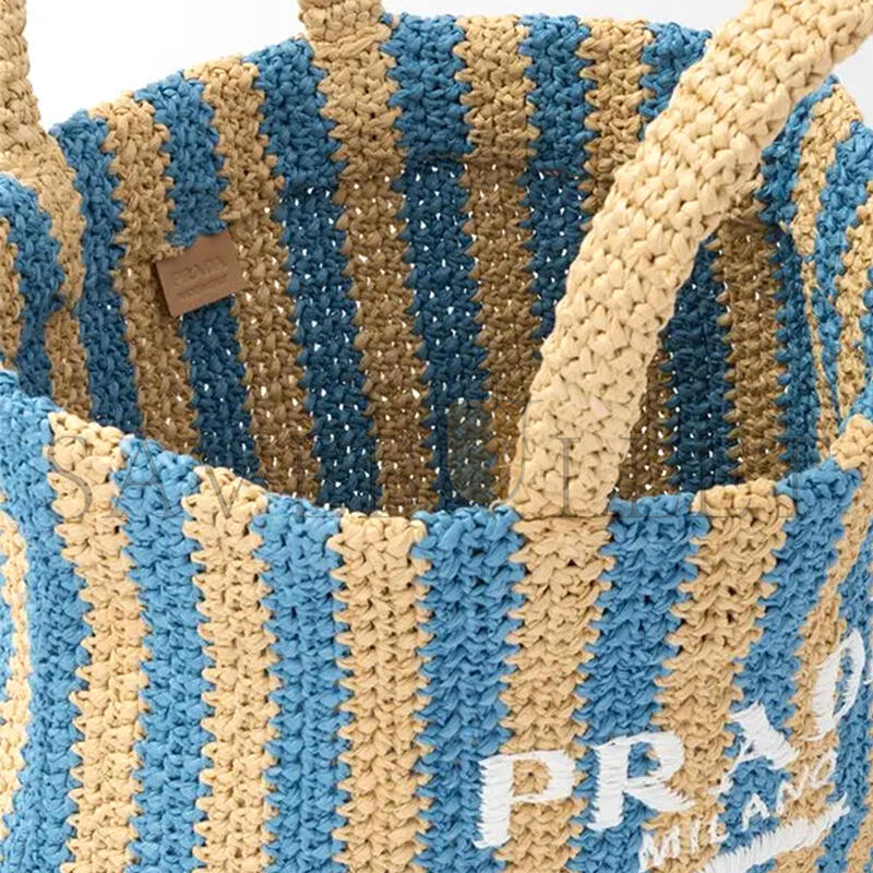 PRADA LOGO RAFFIA LARGE TOTE BAG 1BG392 (40*34*15cm)